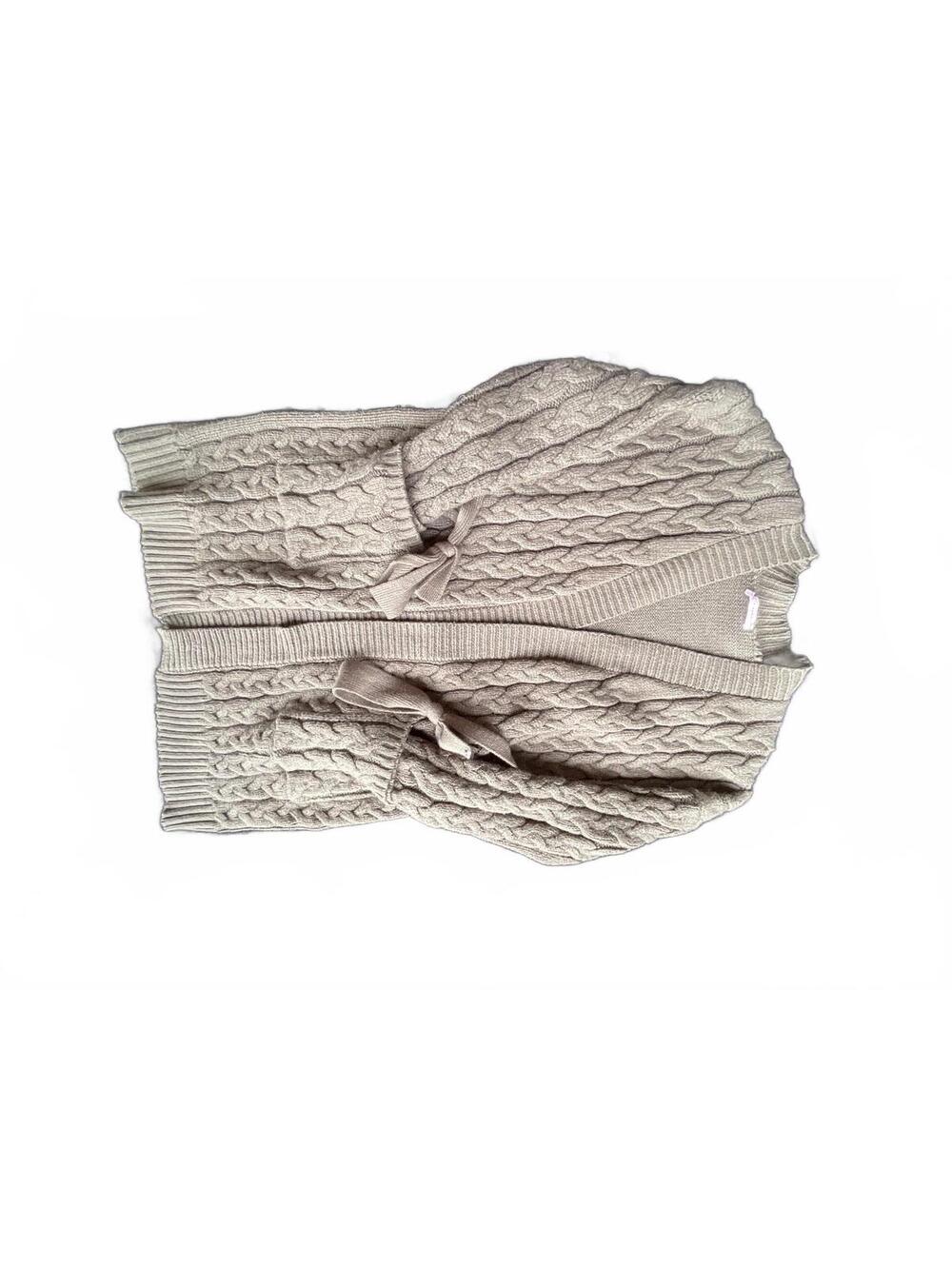 Olive cable knit cardigan sweater